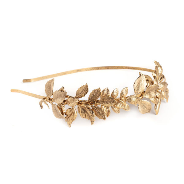 H034 - Vintage Fall Headband Antique gold leaves leaf crown gentle headpiece whimsical romantic elegant handmade hair accessory gift bridal