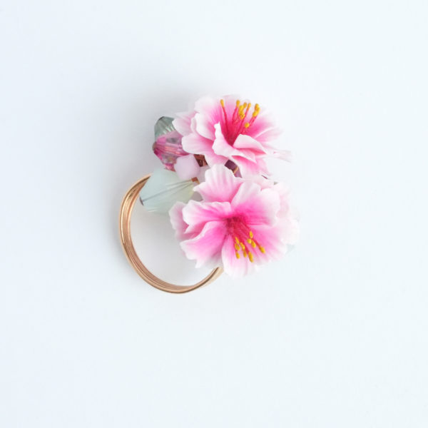 R001 - Sakura Ring blossom apple cherry blossom pink handmade floral gift for her bridal whimsical tropical eden summer enchanting love chic