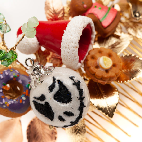 C064 - Winter Wonderland Comb Holiday Christmas hair accessory, handmade and customizable Swarovski crystal headpiece, Santa hat ornaments
