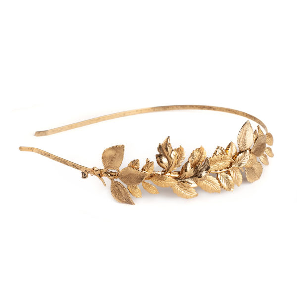 H033 - Radiant Autumn Headband Antique gold leaves leaf crown gentle headpiece whimsical romantic elegant handmade hair accessory bridal art