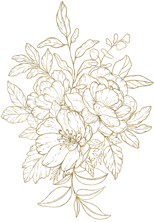 A dense cluster of scattered, small, golden particles forming an abstract and irregular shape on a transparent background.