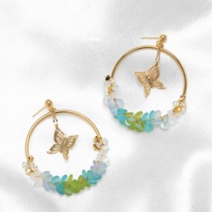 Spring Butterfly Loop Earrings
