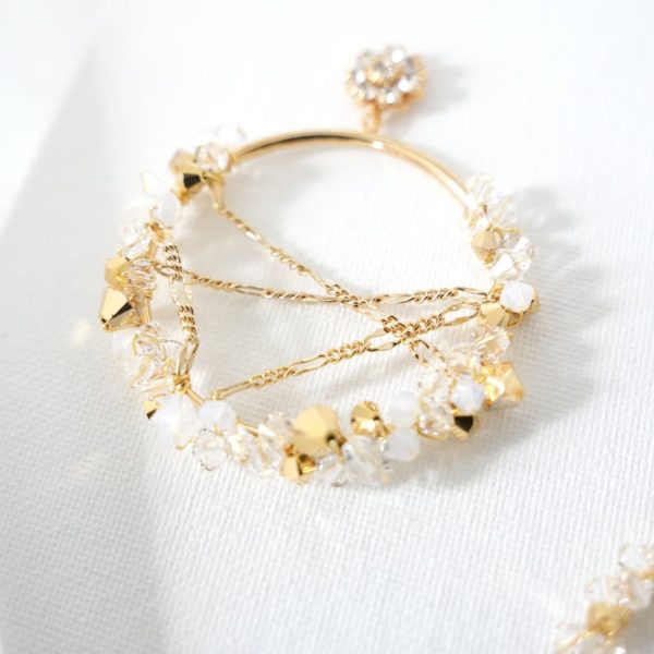 E625 - Glistening Loop Earrings dazzling crystals dazzling hoops Swarovski bridal etsy unique large