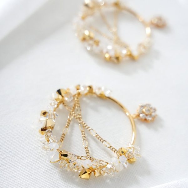 E625 - Glistening Loop Earrings dazzling crystals dazzling hoops Swarovski bridal naples