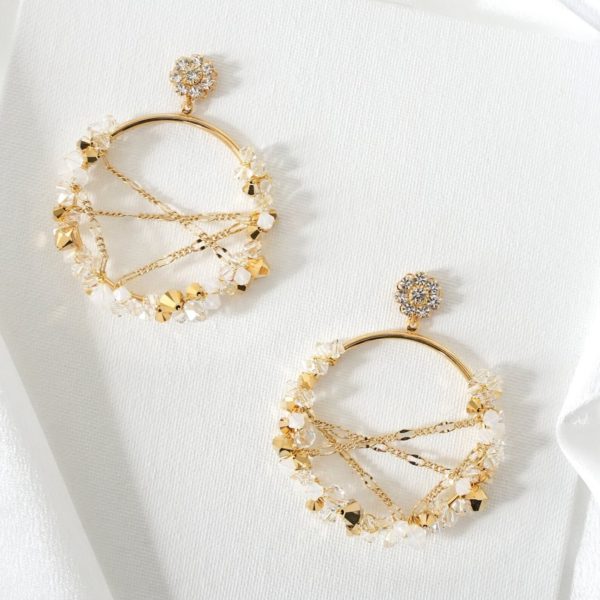 E625 - Glistening Loop Earrings dazzling crystals dazzling hoops unique huge Swarovski bridal