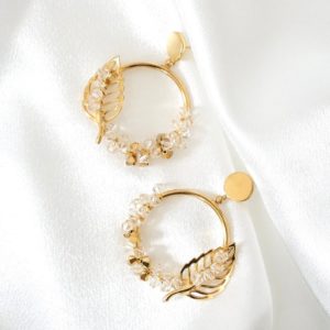 Leaf Filigree Loop Earrings
